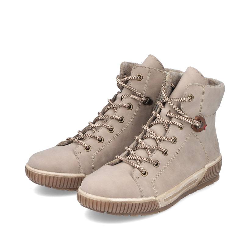 Rieker Artikelnummer N0730-64 Rieker Damen Schnürstiefel cremebeige Riesige Rabatte
