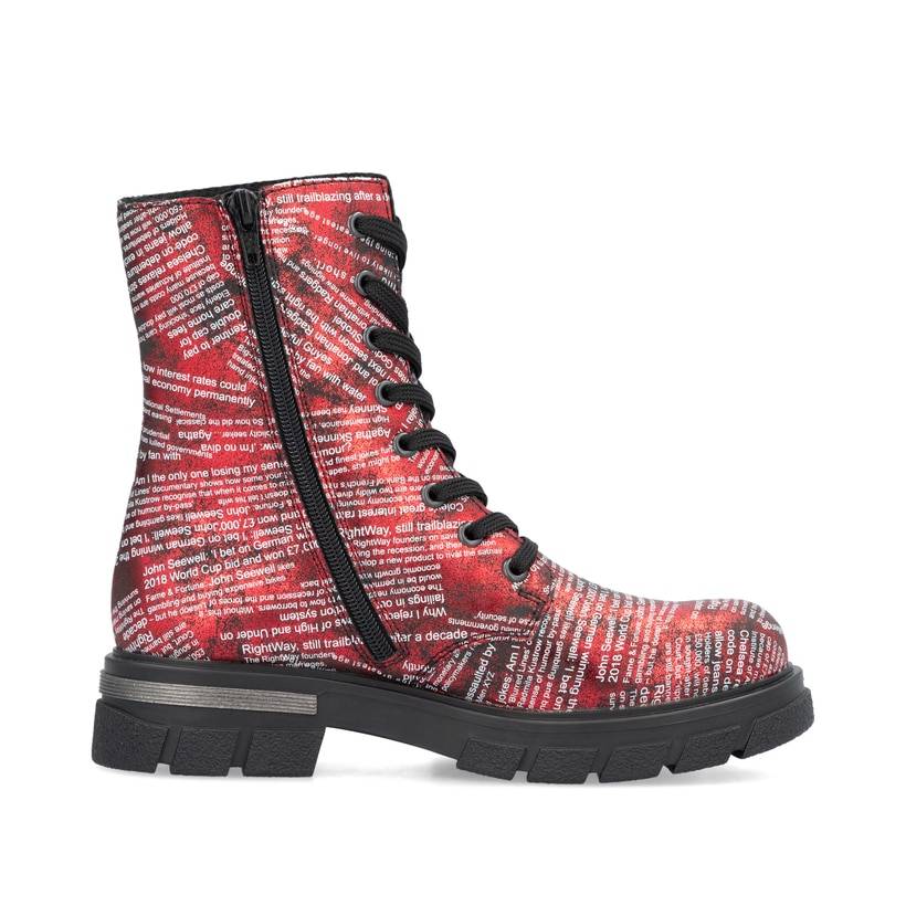 Rieker Artikelnummer Z9120-35 Rieker Damen Biker Boots metallicrot Im Verkauf