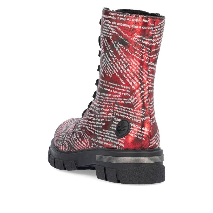 Rieker Artikelnummer Z9120-35 Rieker Damen Biker Boots metallicrot Im Verkauf