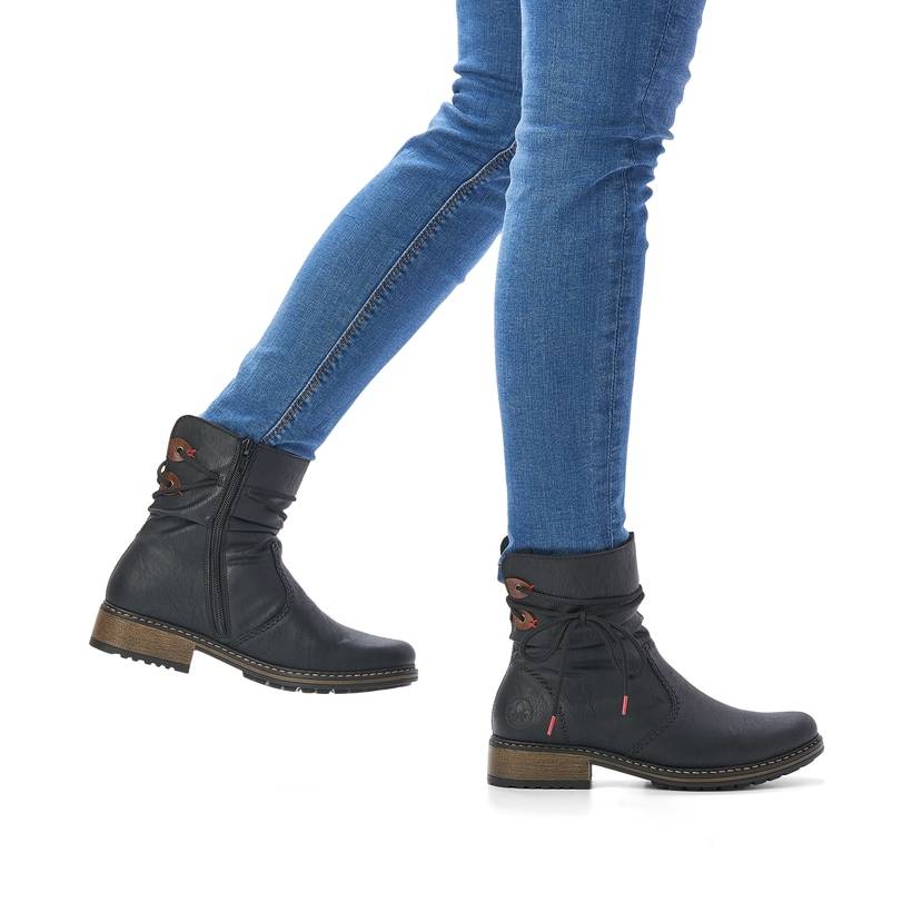 Rieker Artikelnummer Z68M1-01 Rieker Damen Kurzstiefel mattschwarz Rabatte dieses Monats