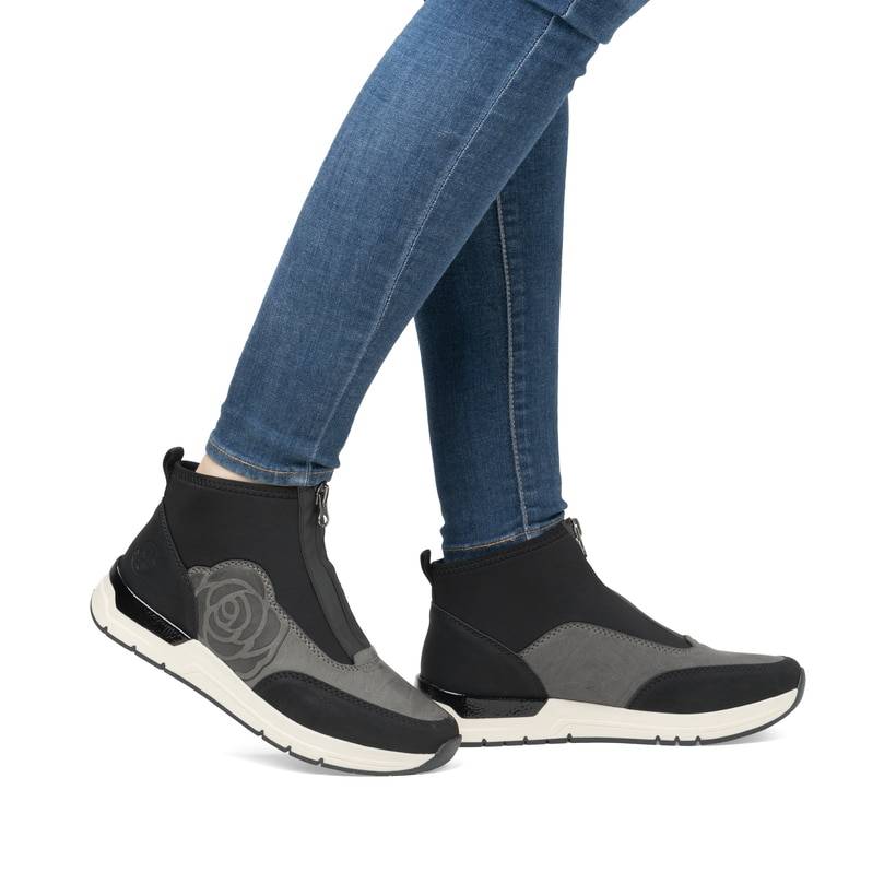Rieker Artikelnummer 58956-00 Rieker Damen Slipper carbonschwarz Outlet