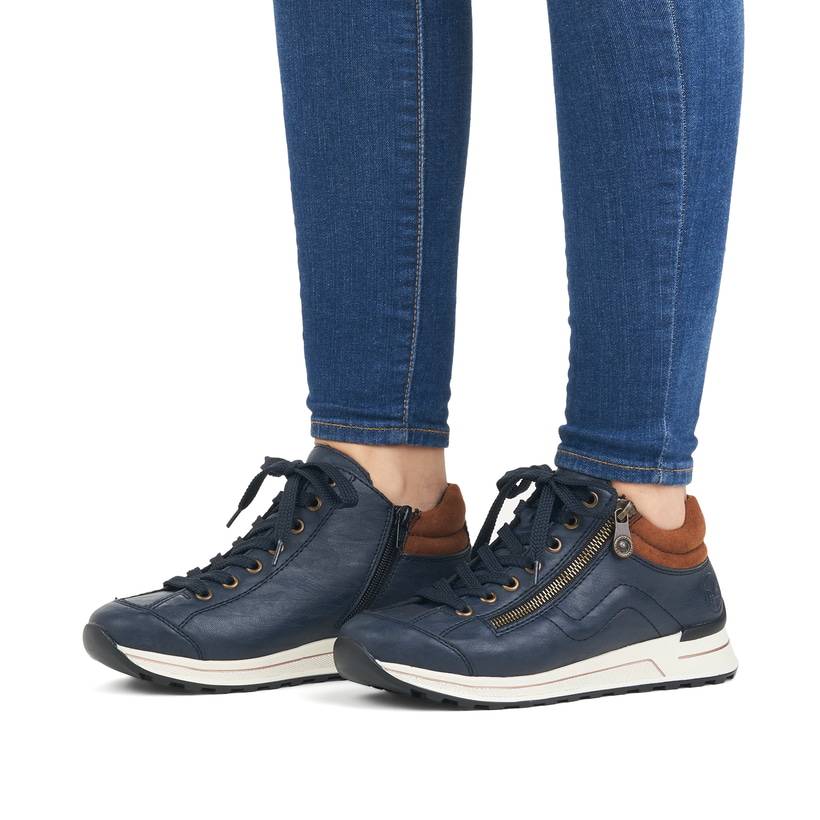 Rieker Artikelnummer N1400-14 Rieker Damen Sneaker Low pazifikblau-braun Verkauf