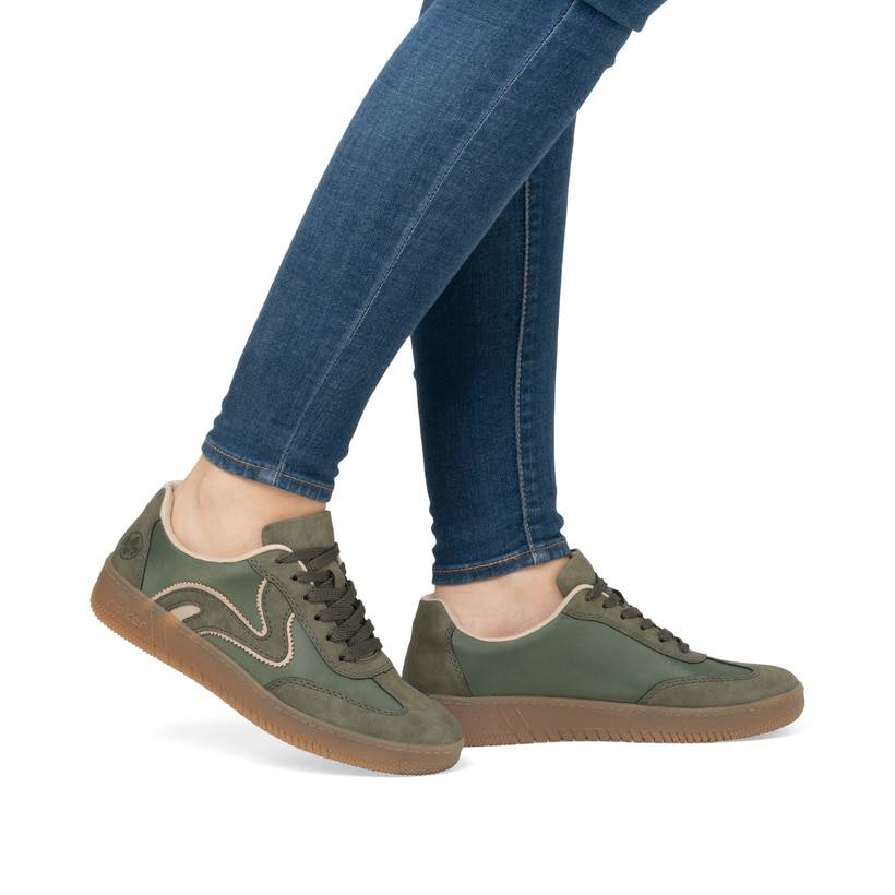 Rieker Artikelnummer M5512-54 Rieker Damen Sneaker Low kaktusgrün Schlussverkauf