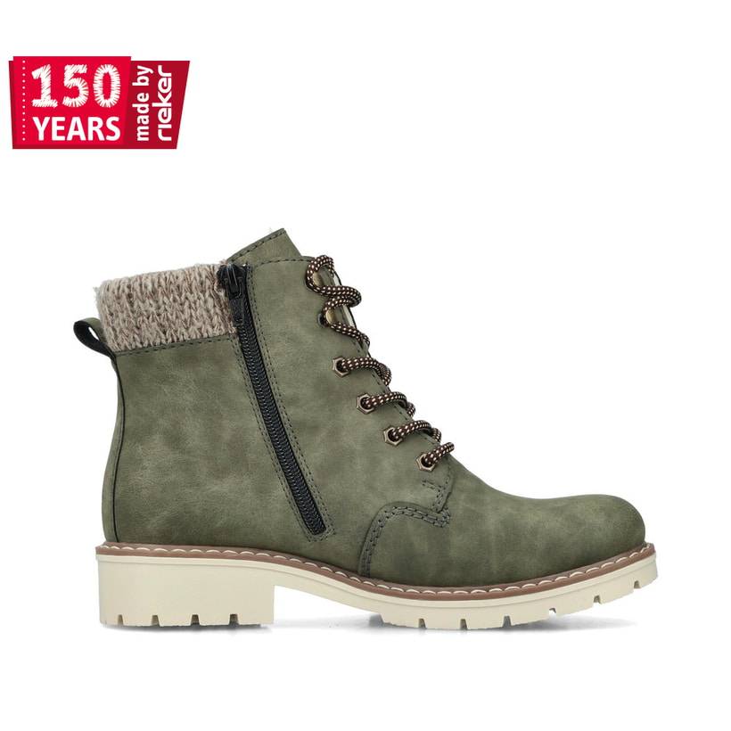 Rieker Artikelnummer Y9118-54 Rieker Damen Schnürstiefel kaktusgrün Fabrikverkauf