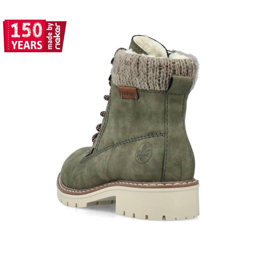 Rieker Artikelnummer Y9118-54 Rieker Damen Schnürstiefel kaktusgrün Fabrikverkauf