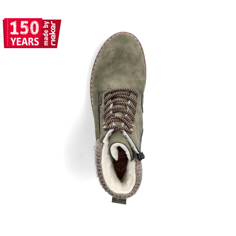 Rieker Artikelnummer Y9118-54 Rieker Damen Schnürstiefel kaktusgrün Fabrikverkauf