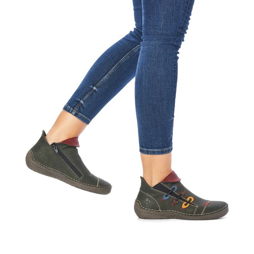 Rieker Artikelnummer 72581-54 Rieker Damen Slipper olivgrün Blitzverkäufe