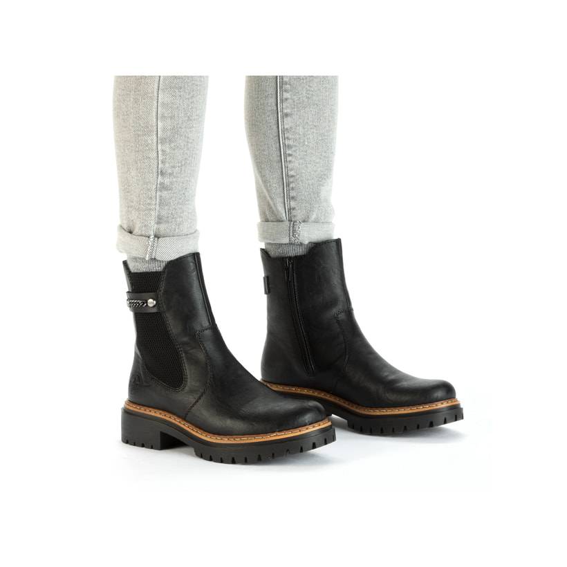 Rieker Artikelnummer 72690-00 Rieker Damen Chelsea Boots asphaltschwarz Kostenloser Versand