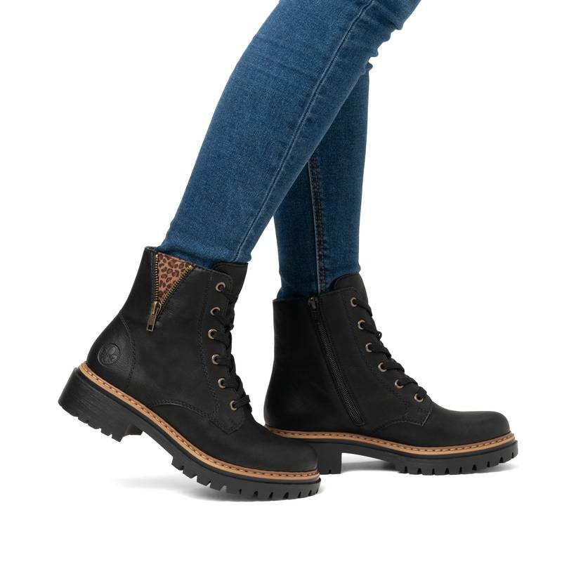 Rieker Artikelnummer 72617-00 Rieker Damen Biker Boots nachtschwarz Limitierter Zeitrabatt
