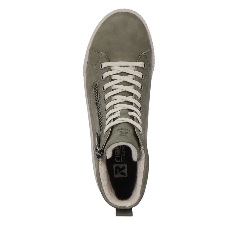 Rieker Artikelnummer W0164-54 Rieker Damen Sneaker High schilfgrün Fabrik Onlineshop