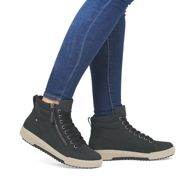 Rieker Artikelnummer W0164-14 Rieker Damen Sneaker High graublau Sonderangebot
