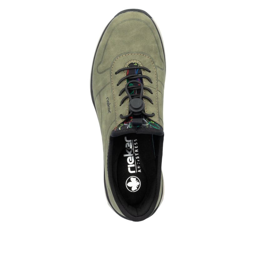 Rieker Artikelnummer M5651-54 Rieker Damen Slipper khaki-schwarz Online Shopping