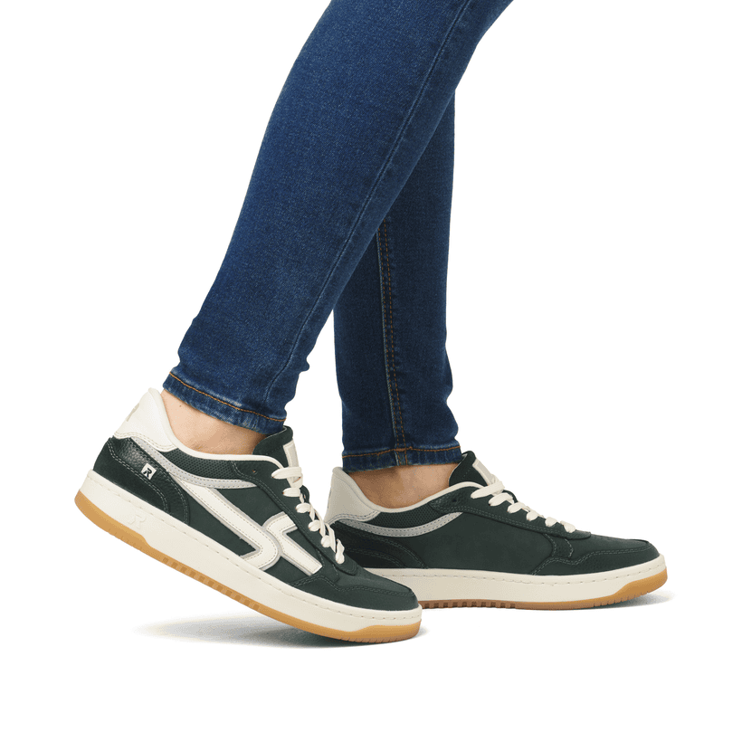 Rieker Artikelnummer W1900-54 Rieker Damen Sneaker Low waldgrün-weiß Vatertagsangebot