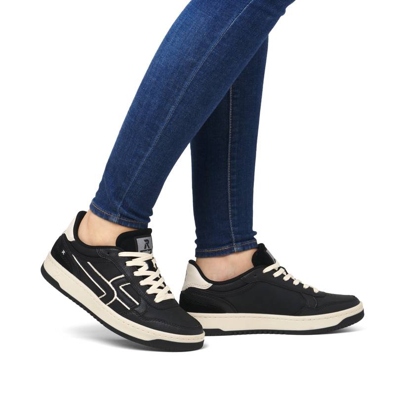 Rieker Artikelnummer W1900-00 Rieker Damen Sneaker Low urbanschwarz-weiß Jubiläumsangebot