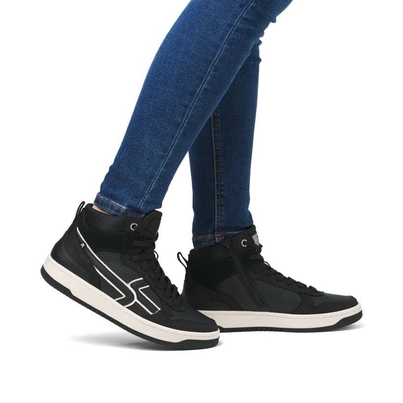 Rieker Artikelnummer W1970-00 Rieker Damen Sneaker High carbonschwarz Lagerräumung