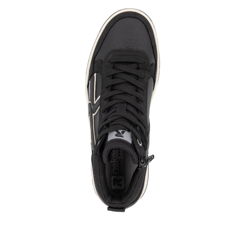 Rieker Artikelnummer W1970-00 Rieker Damen Sneaker High carbonschwarz Lagerräumung