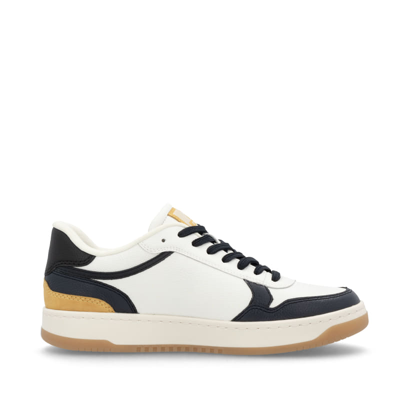 Rieker Artikelnummer U1900-81 Rieker Herren Sneaker Low cremeweiß-schwarz Online Outlet