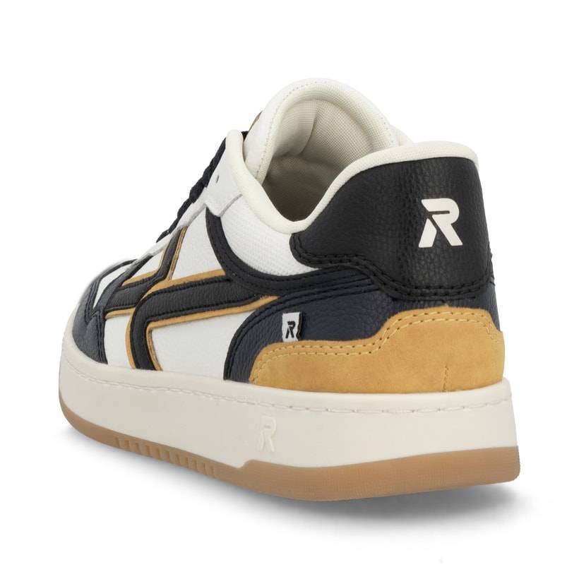 Rieker Artikelnummer U1900-81 Rieker Herren Sneaker Low cremeweiß-schwarz Online Outlet