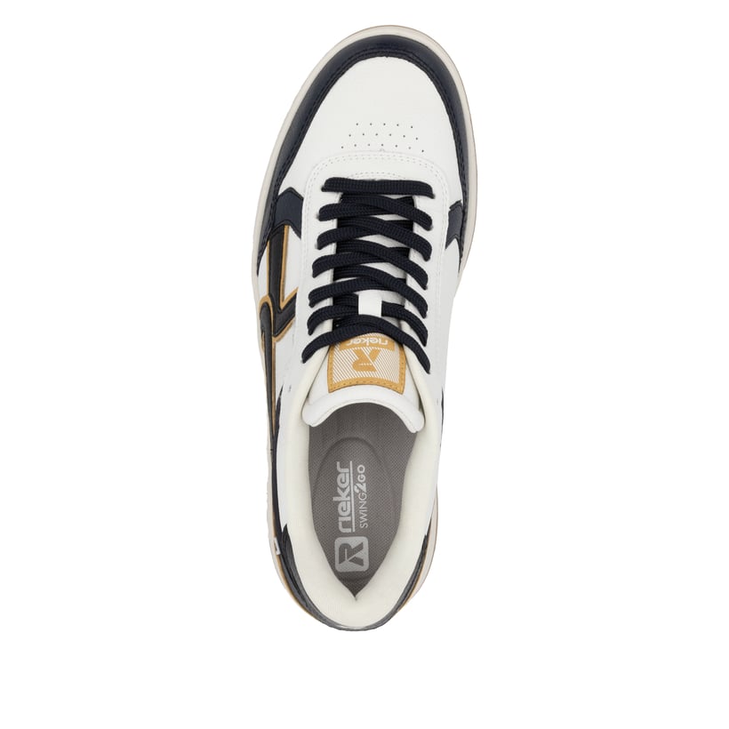 Rieker Artikelnummer U1900-81 Rieker Herren Sneaker Low cremeweiß-schwarz Online Outlet