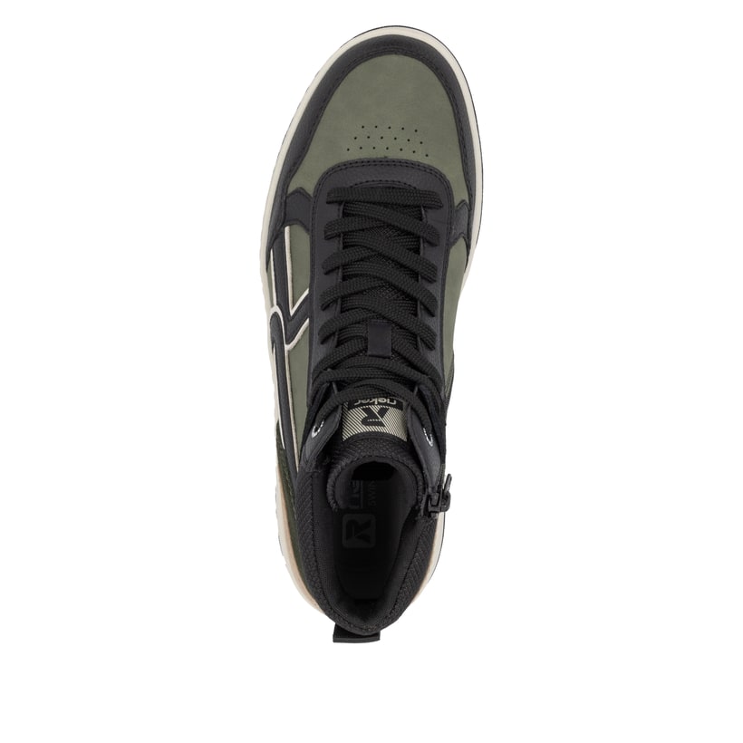 Rieker Artikelnummer U1970-01 Rieker Herren Sneaker High khaki-schwarz Zeitlich begrenztes Angebot