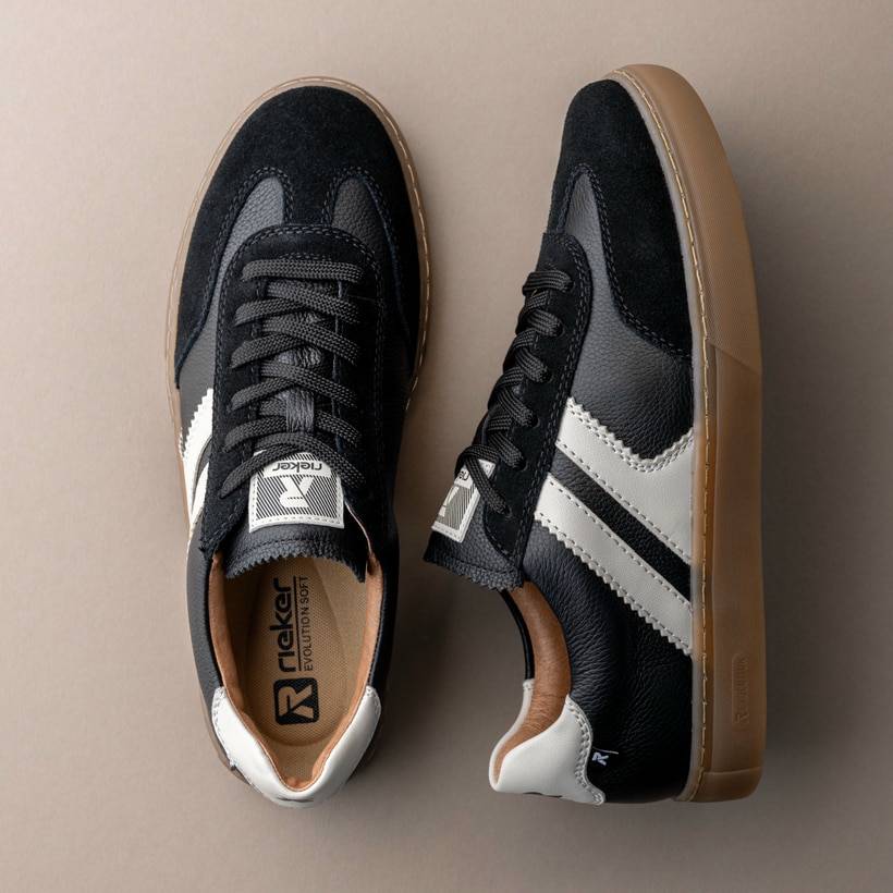 Rieker Artikelnummer U0707-00 Rieker Herren Sneaker Low carbonschwarz-weiß Im Verkauf