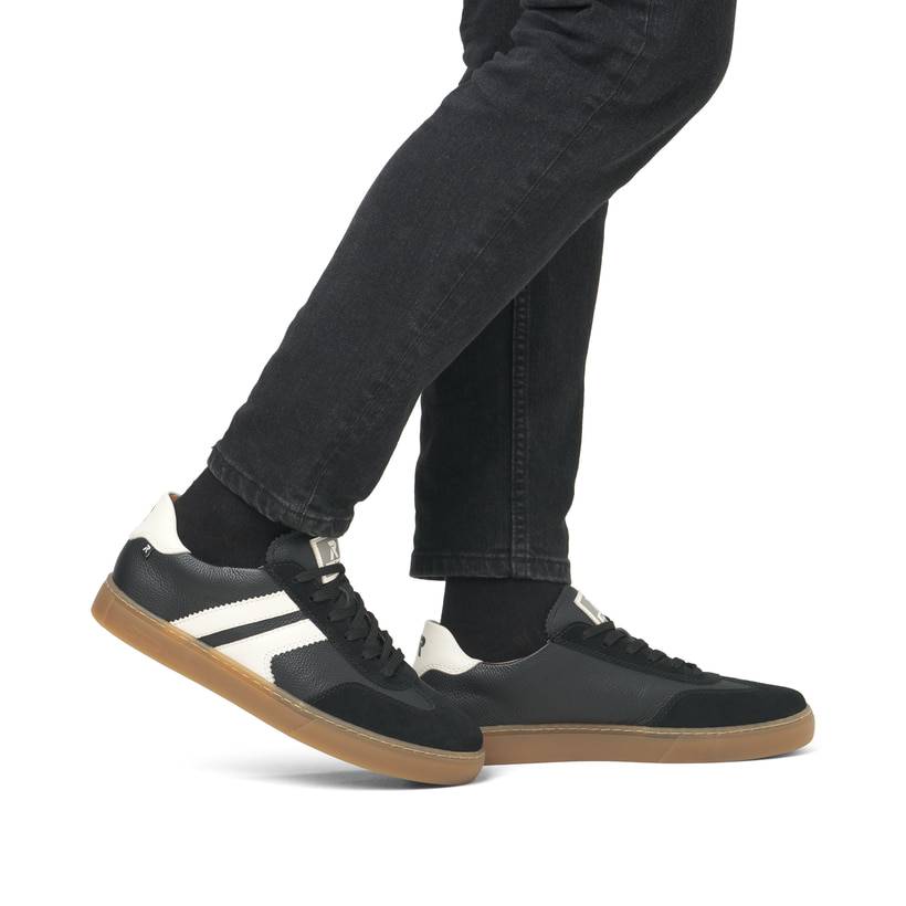 Rieker Artikelnummer U0707-00 Rieker Herren Sneaker Low carbonschwarz-weiß Im Verkauf