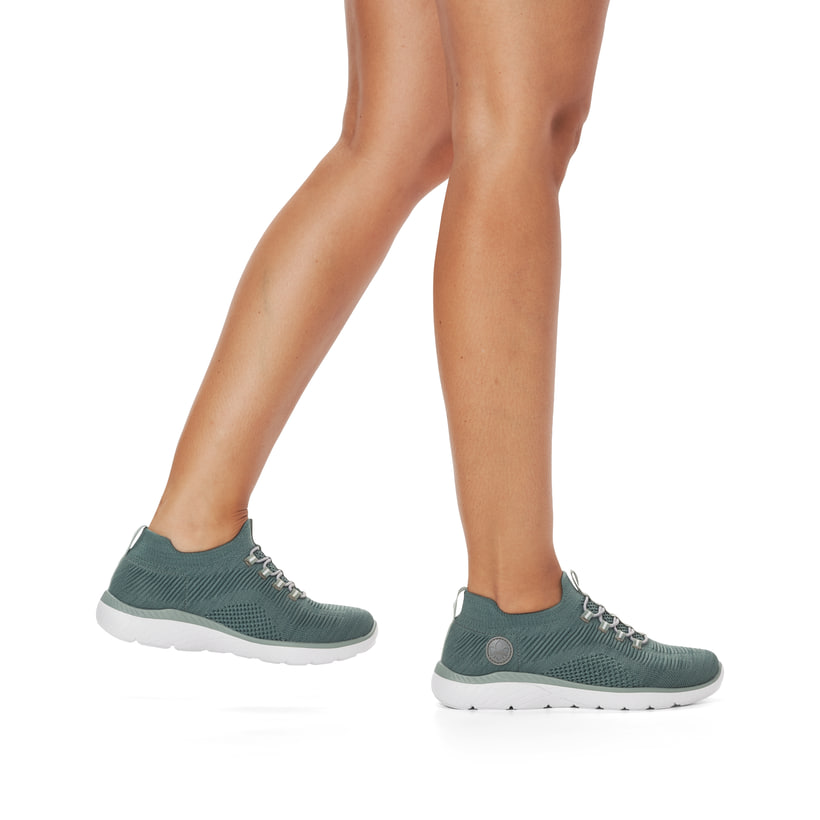 Rieker Artikelnummer M5074-52 Rieker Damen Slipper blaugrün Jubiläumsangebot