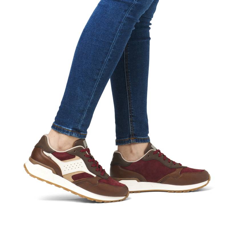 Rieker Artikelnummer W0607-35 Rieker Damen Sneaker Low zimtbraun-rubinrot Heißer Verkauf