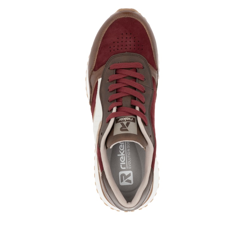 Rieker Artikelnummer W0607-35 Rieker Damen Sneaker Low zimtbraun-rubinrot Heißer Verkauf