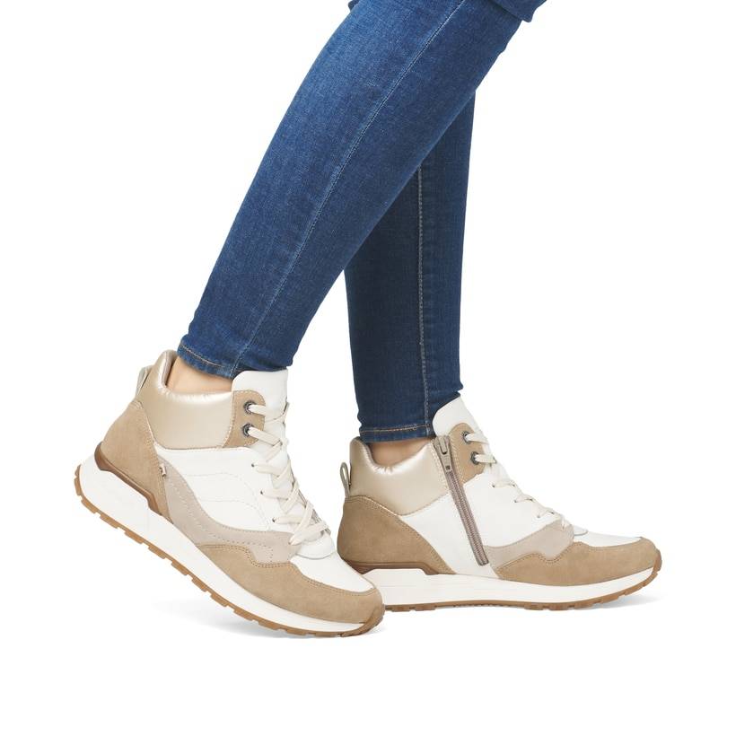 Rieker Artikelnummer W0672-80 Rieker Damen Sneaker High weiß-beige Top Angebot