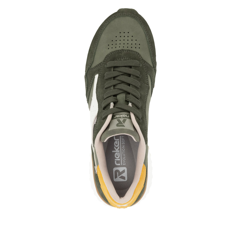 Rieker Artikelnummer W0607-54 Rieker Damen Sneaker Low khaki-cremeweiß Neueste Mode