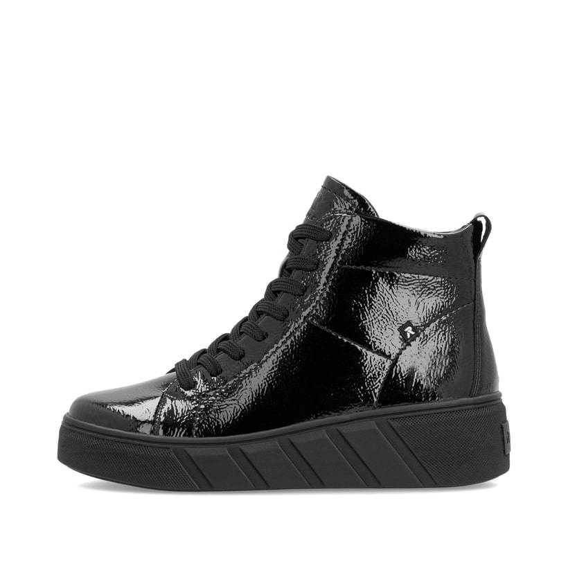 Rieker Artikelnummer W0561-01 Rieker Damen Sneaker High glanzschwarz Blitzangebot
