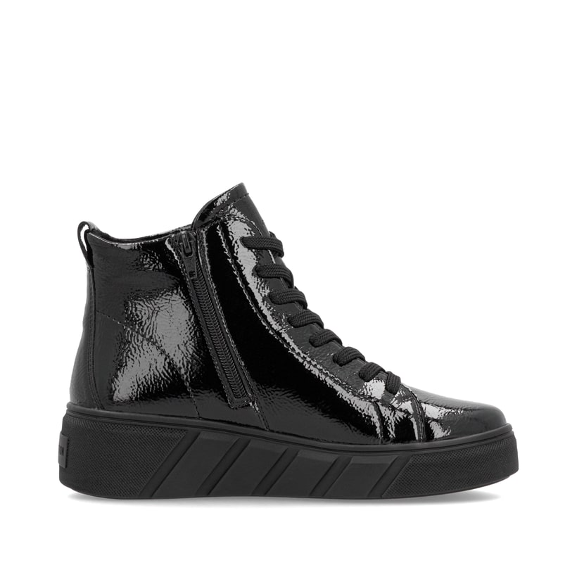 Rieker Artikelnummer W0561-01 Rieker Damen Sneaker High glanzschwarz Blitzangebot