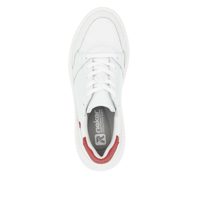 Rieker Artikelnummer W1700-80 Rieker Damen Sneaker Low kristallweiß-rot Neuheiten