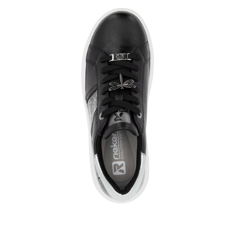 Rieker Artikelnummer W1202-00 Rieker Damen Sneaker Low mattschwarz-silber Bestseller