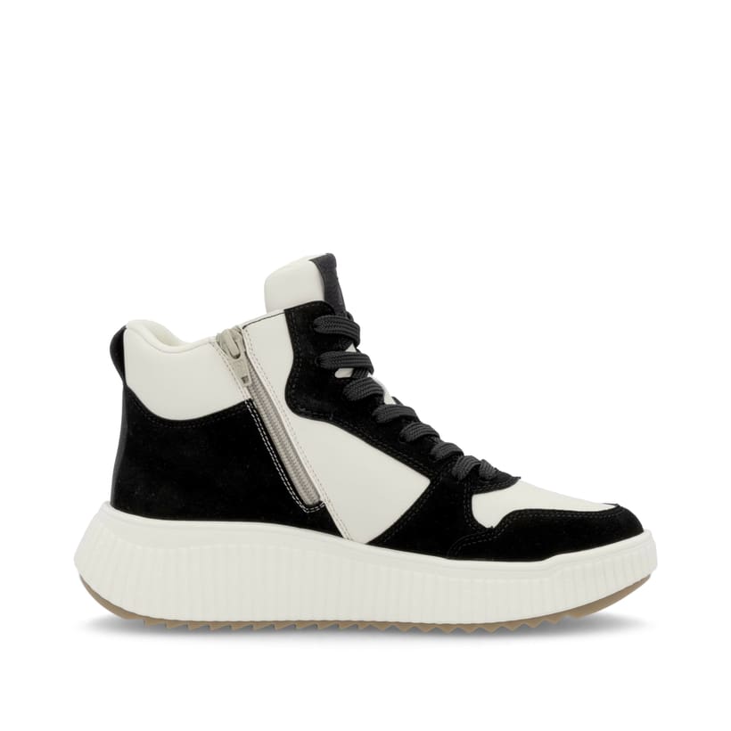 Rieker Artikelnummer W1770-60 Rieker Damen Sneaker High cremeweiß-schwarz Räumungsverkauf
