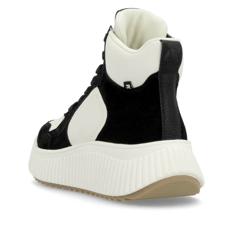 Rieker Artikelnummer W1770-60 Rieker Damen Sneaker High cremeweiß-schwarz Räumungsverkauf