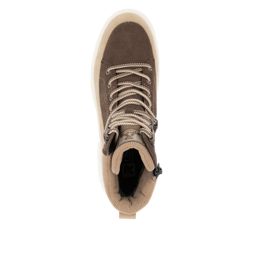 Rieker Artikelnummer W1871-25 Rieker Damen Schnürstiefel holzbraun-lehmbeige Tägliche Deals