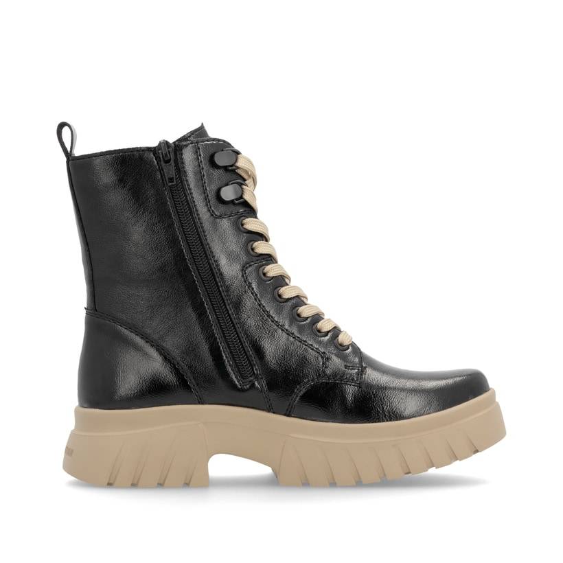 Rieker Artikelnummer W1870-00 Rieker Damen Schnürstiefel glanzschwarz Riesige Ersparnisse