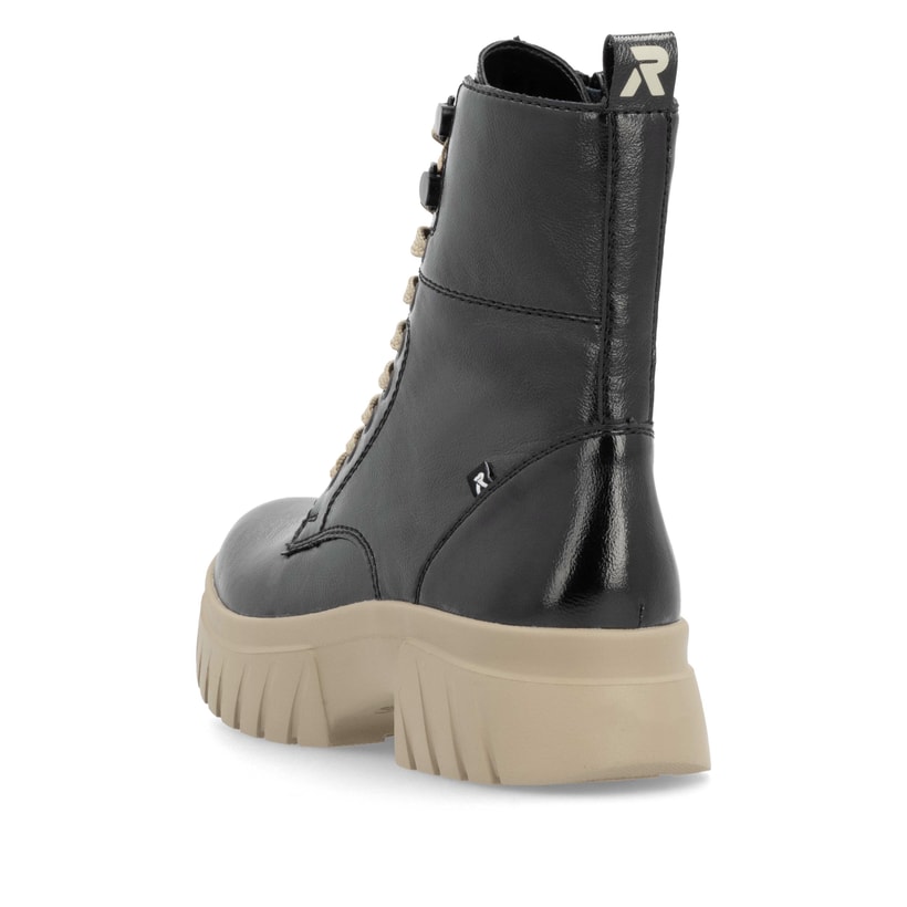Rieker Artikelnummer W1870-00 Rieker Damen Schnürstiefel glanzschwarz Riesige Ersparnisse