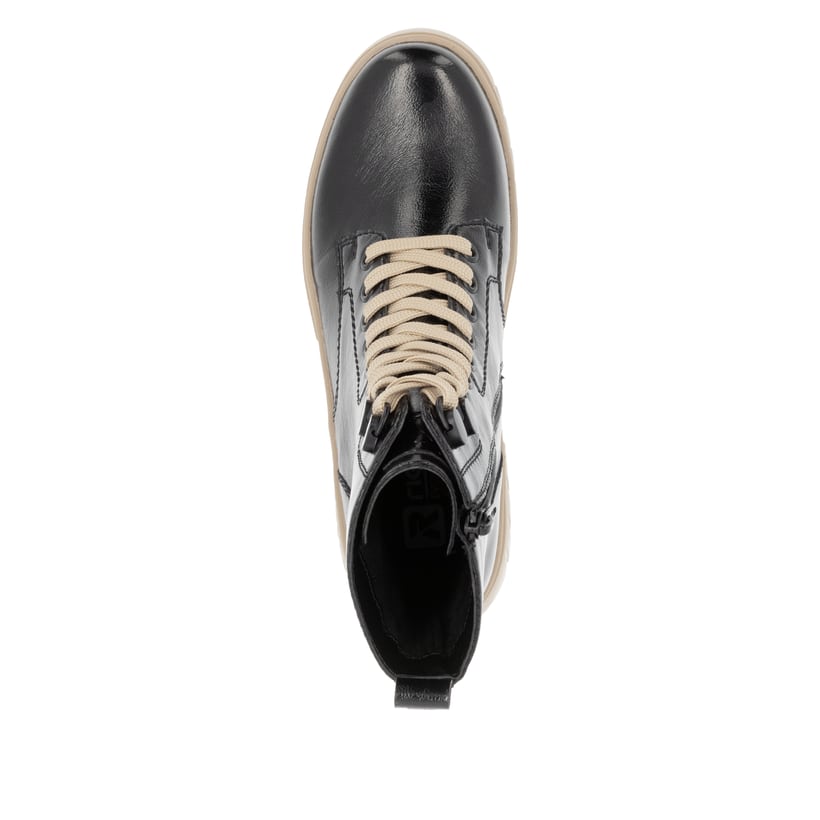 Rieker Artikelnummer W1870-00 Rieker Damen Schnürstiefel glanzschwarz Riesige Ersparnisse