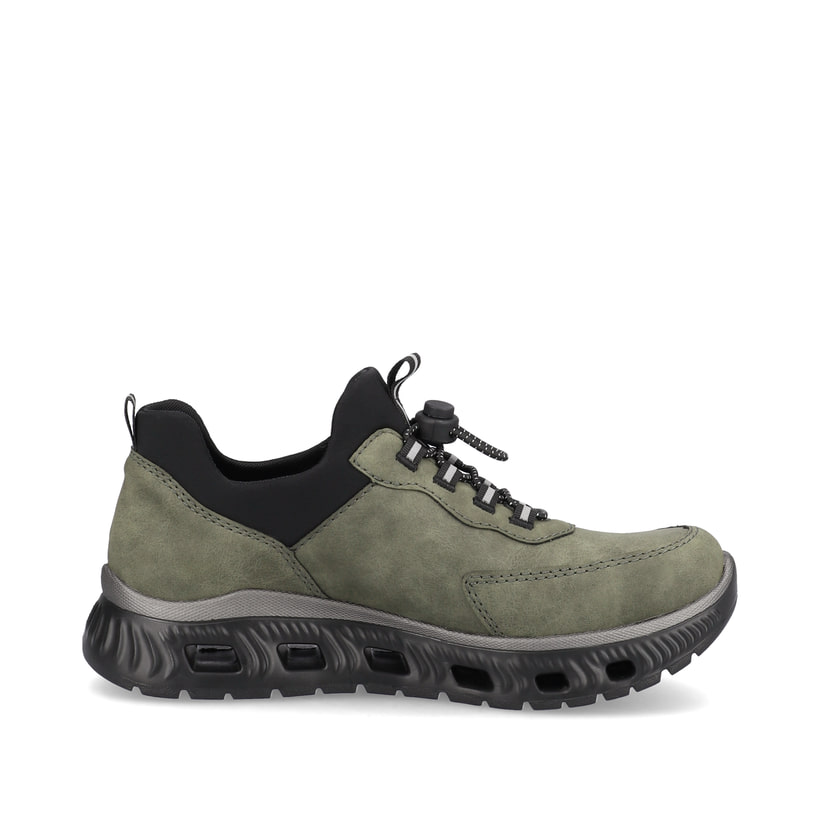 Rieker Artikelnummer M6058-54 Rieker Damen Slipper khaki-schwarz Tiefpreis
