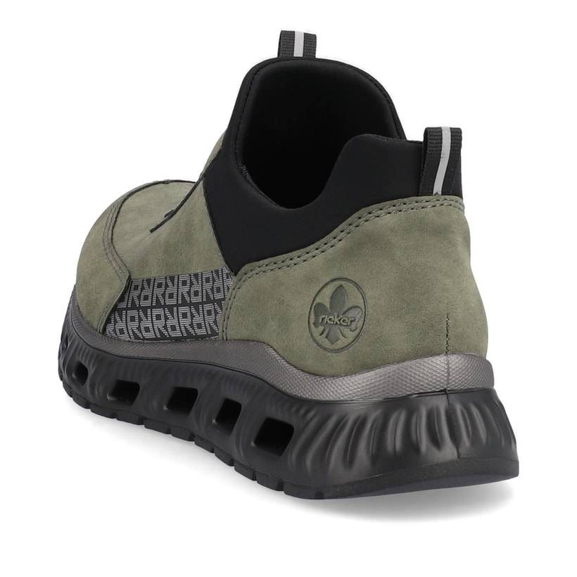 Rieker Artikelnummer M6058-54 Rieker Damen Slipper khaki-schwarz Tiefpreis