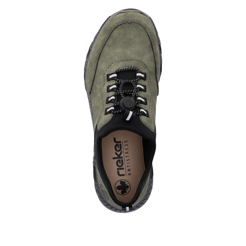 Rieker Artikelnummer M6058-54 Rieker Damen Slipper khaki-schwarz Tiefpreis