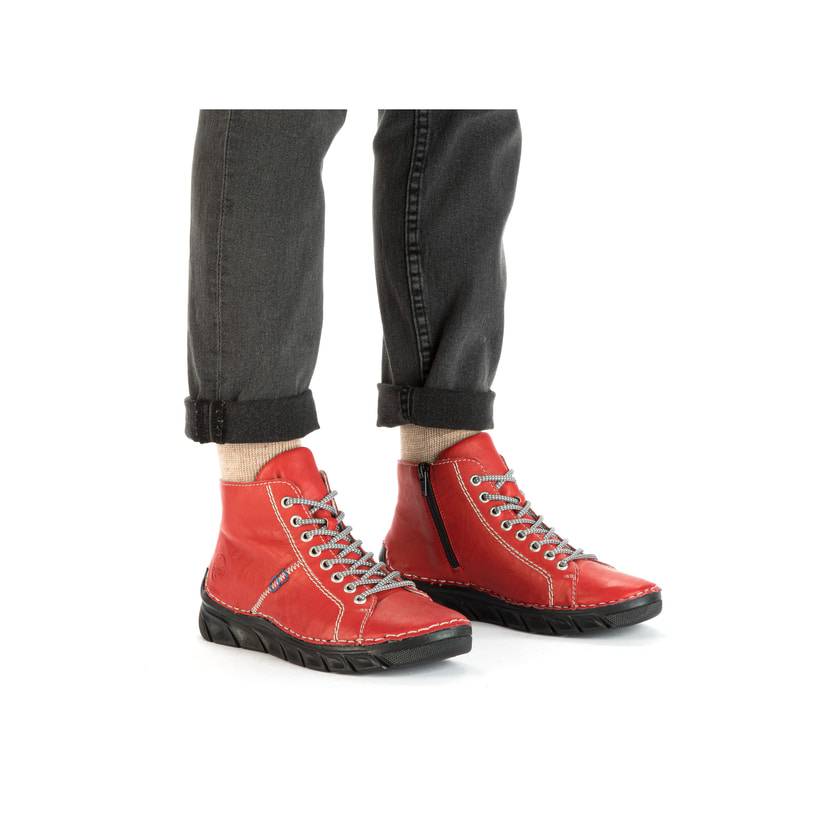 Rieker Artikelnummer 55020-33 Rieker Damen Schnürschuhe feuerrot Kostenlose Rückgabe
