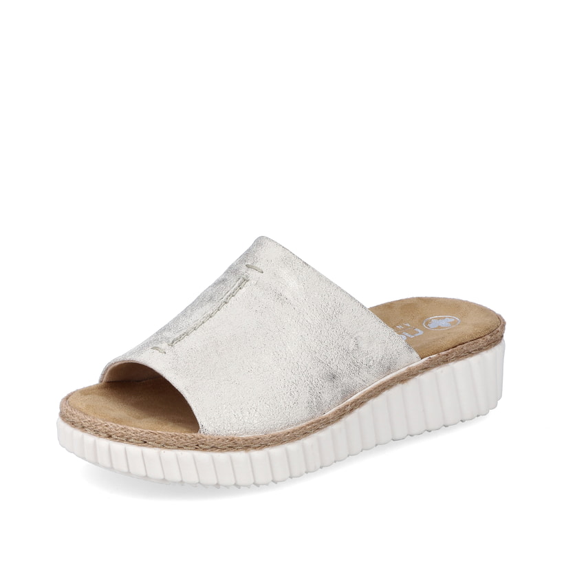 Rieker Artikelnummer 69288-60 Rieker Damen Pantoletten silber-platin-metallic JETZT KAUFEN