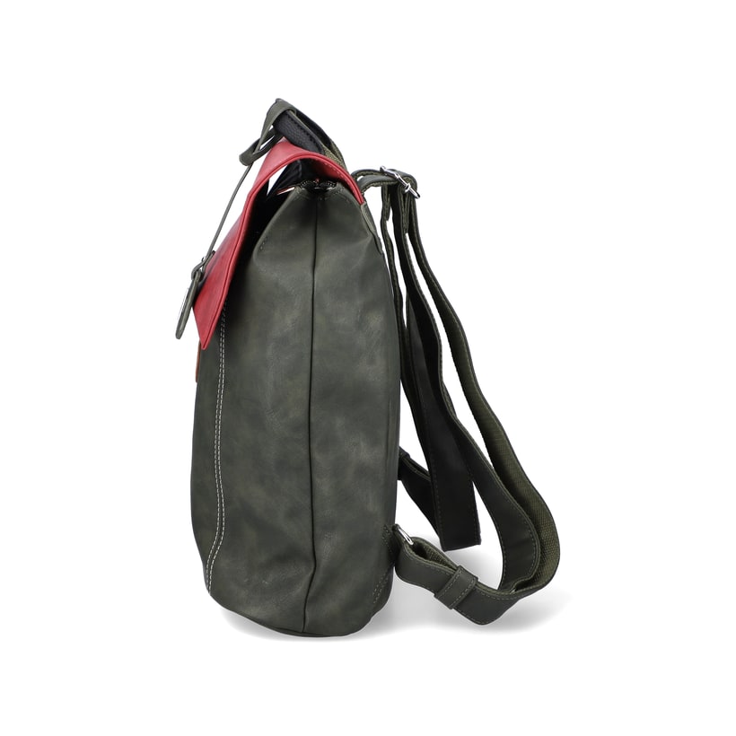 Rieker Artikelnummer H1357-54 Rieker Rucksack waldgrün-kirschrot Nur noch ein Tag übrig