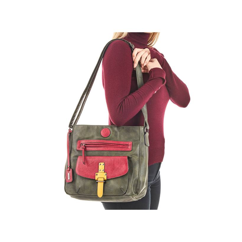 Rieker Artikelnummer H1340-56 Rieker Handtasche khaki-kirschrot Kostenloser Versand international
