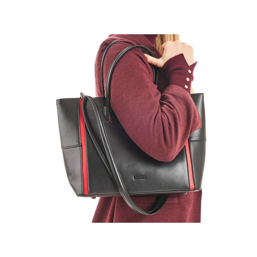Rieker Artikelnummer H1524-00 Rieker Shopper tiefschwarz-feuerrot Begrenzt auf 3 Tage
