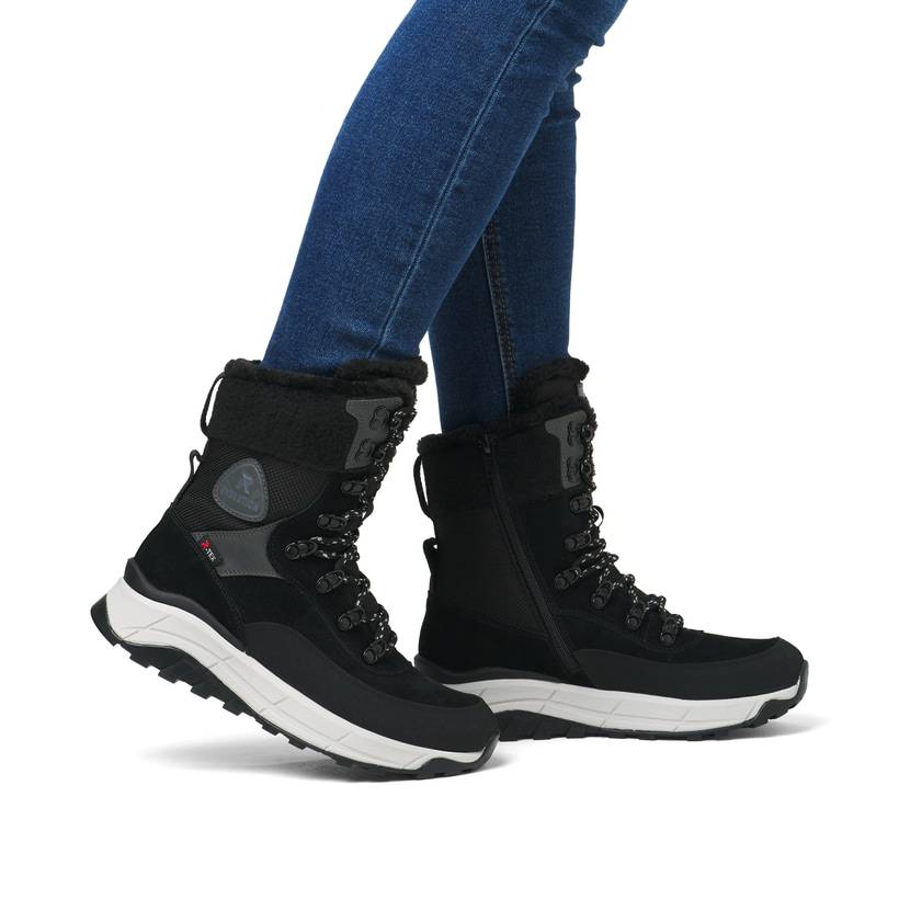 Rieker Artikelnummer W0066-00 Rieker Damen Schnürstiefel carbonschwarz Räumungsverkauf